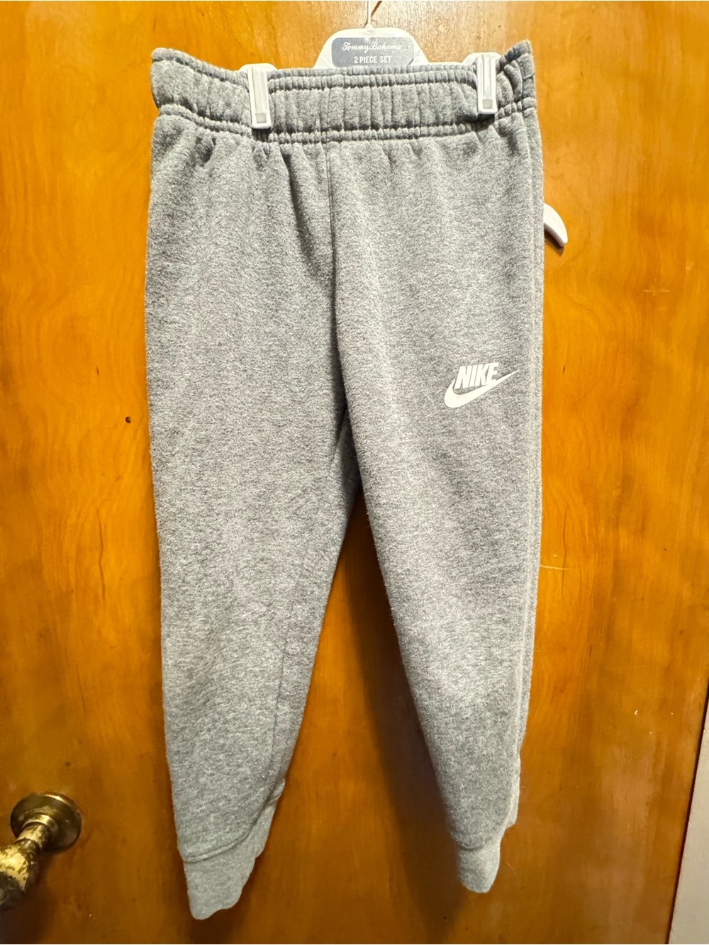 Nike Kids Grey Heather Joggers with White Logo